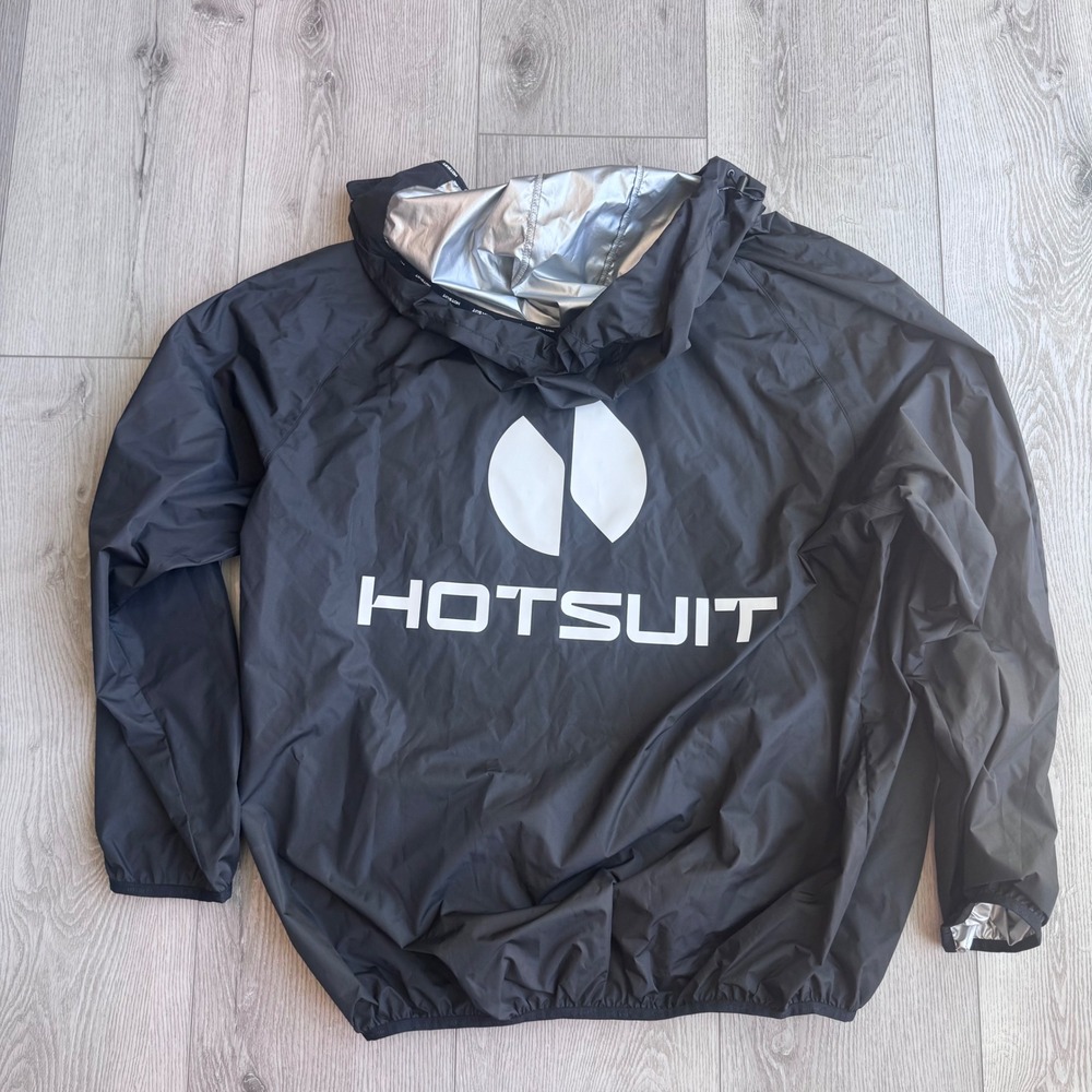 Hotsuit Mens Sauna Jacket Black Silver Lining Hooded Sweat Suit 4XL JC10S0957001